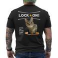 ロックオンなねこ 狙う猫 Cat メンズTシャツ バックプリント