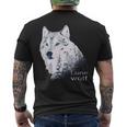 ローンウルフ 森 山 野生 野生動物 雪 オオカミ メンズTシャツ バックプリント