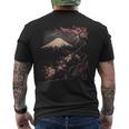 ヴィンテージ 桜 富士山 日本アート 日本 グラフィック メンズTシャツ バックプリント