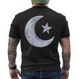 三日月と星 メンズTシャツ バックプリント