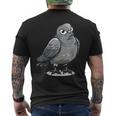 不機嫌そうなピジョン I カートゥーンピジョン メンズTシャツ バックプリント