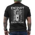 倫理的ハッキング アナリスト 倫理的サイバーセキュリティ Encrypt Everything メンズTシャツ バックプリント