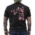 咲く桜 日本 桜 花 喜び メンズTシャツ バックプリント