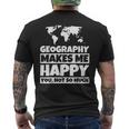 地理の先生への贈り物-面白い地理の恋人のユーモア メンズTシャツ バックプリント