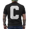 大文字 C アルファベット モノグラム イニシャル メンズTシャツ バックプリント
