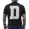 大文字 D アルファベットモノグラム イニシャル メンズTシャツ バックプリント