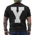 大文字 Y アルファベット モノグラム イニシャル メンズTシャツ バックプリント