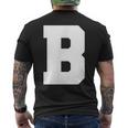 大文字b アルファベットモノグラム イニシャル メンズTシャツ バックプリント