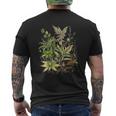 大麻植物とつぼみ 420 草 麻 サティバ インディカ ポットヘッド メンズTシャツ バックプリント