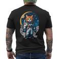 宇宙飛行士 02 宇宙飛行士 猫 メンズTシャツ バックプリント