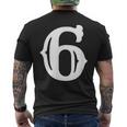 数字 6 インチ 白 大 太字 アメリカ 西部 スタイル フォント メンズTシャツ バックプリント
