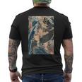 日本美術 戦闘機 相撲 鯉 海波 国吉 浮世絵 メンズTシャツ バックプリント