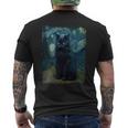 星月夜 ヴィンセント・ヴァン・ゴッホ 黒猫 レトロ絵画 猫 長袖tシャツ メンズTシャツ バックプリント