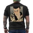 歌舞伎 演劇 俳優 サムライ 俊泉 日本のビンテージアート メンズTシャツ バックプリント