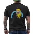 泣いているバナナ猫 メンズTシャツ バックプリント