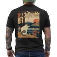 浮世絵 アート 神奈川 ヴィンテージ 日本のタトゥーアート 猫 グラフィック メンズTシャツ バックプリント