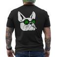 犬のサングラス喫煙420クールな雑草大麻マリファナ メンズTシャツ バックプリント