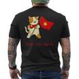 猫 ベトナム国旗 キティ おもしろギフト ブラック メンズTシャツ バックプリント