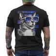 猫 宇宙 メガネ ギャラクシー サングラス おもしろい 猫 ミーム メンズTシャツ バックプリント