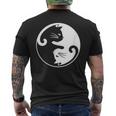 猫の陰陽相互接続 メンズTシャツ バックプリント