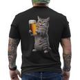 猫ビール メンズTシャツ バックプリント