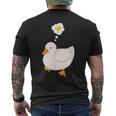 目玉焼きのハートがかわいいアヒル好きのデザイン。 メンズTシャツ バックプリント