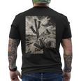 砂漠のサボテンのモノクロ写真 メンズTシャツ バックプリント
