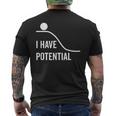 私には潜在的なエネルギーがあります-面白い物理学 メンズTシャツ バックプリント
