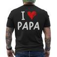 私はパパ 最高 お父さん 父 息子 娘 衣装 ハートが大好きです I Love Papa メンズTシャツ バックプリント