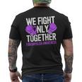 線維筋痛症啓発 パープルリボン We Fightonly Together メンズTシャツ バックプリント