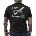 航空機 エアバスa320ジェット メンズTシャツ バックプリント
