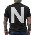 英文字 N 大文字 アルファベット モノグラム イニシャル Abc メンズTシャツ バックプリント