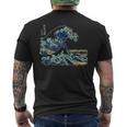 葛飾 北斎 神奈川沖浪裏 有名なヴィンテージアート スタイリッシュ Great Wave Hokusaitylish メンズTシャツ バックプリント
