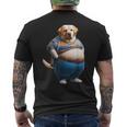 陽気なチャンキーラブラドールレトリバーtシャツ 太った犬愛好家向け メンズTシャツ バックプリント