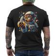 面白い サイケデリック 猿 宇宙飛行士 グラフィック メンズ メンズTシャツ バックプリント
