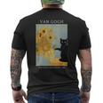 面白いゴッホ ひまわり 猫 ミーム ゴッホ アート メンズTシャツ バックプリント