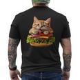 面白いファーストフードハンバーガー愛好家猫猫愛好家 Britishhorthair Burger Cat Food メンズTシャツ バックプリント