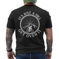 面白いロードバイク サイクリング It's Just A Hill Get Over It メンズTシャツ バックプリント