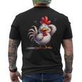 面白い動物、友人や家族のための素晴らしいチキン メンズTシャツ バックプリント