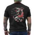 鯉 桜 桜 季節 錦鯉 魚 アジアン メンズTシャツ バックプリント