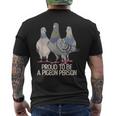 鳩の人であることを誇りに思う鳩好き。 メンズTシャツ バックプリント
