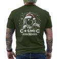 Cosmic Christmas Adventure ヴィンテージ宇宙飛行士サンタスペース メンズTシャツ バックプリント