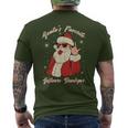 Santa's Favorite ソフトウェア開発者 面白いクリスマスサンタ メンズTシャツ バックプリント