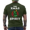 面白いクリスマス「The Xmaspirit」グラフィック メンズTシャツ バックプリント