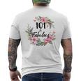 101歳&素晴らしいフローラルパーティーハッピー101歳の誕生日 メンズTシャツ バックプリント
