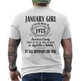 Im 1月ガール 1975年 1月生まれ 1975年 1月少女 メンズTシャツ バックプリント