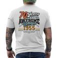 70歳の誕生日 ヴィンテージ 1955 70 Years Of Being Awesome レトロ メンズTシャツ バックプリント