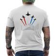 7月4日アメリカ独立記念日戦闘機ジェットクールグラフィック メンズTシャツ バックプリント
