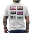 80 年代のロック カセットシャツ男性ヴィンテージ ロック カセット テープ メンズTシャツ バックプリント