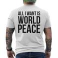 All I Want Is World Peace メンズTシャツ バックプリント